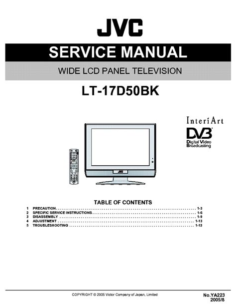 JVC LT-17D50BK SM Service Manual download, schematics, eeprom, repair ...