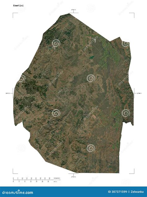 Eswatini Shape On White High Res Satellite Stock Illustration