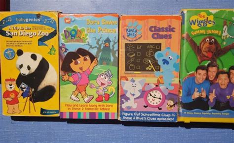 Kids Vhs Lot Of 3 Wiggles Dora And Blues Clues Preschool Elementary