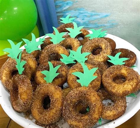 Pineapple Themed Donut By Petisweet Tropical Birthday Party