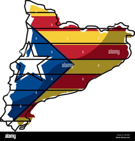 Map Of Catalonia And Flag Patriotism Independence Stock Vector Image And Art Alamy