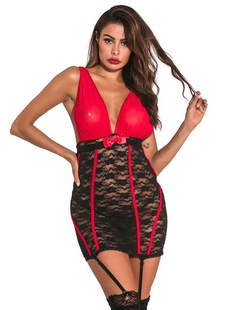 Babydolls Lingerie Lace Floral Print Sexy Td Mercado