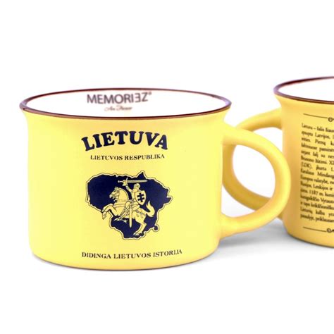 Mažas puodelis Lietuva Vytis su istorija kaina Citysouvenirs lt