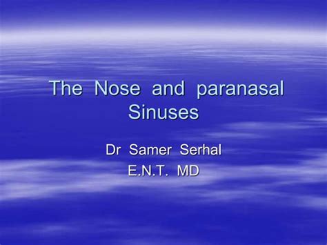 The Nose And Paranasal Sinuses Ppt