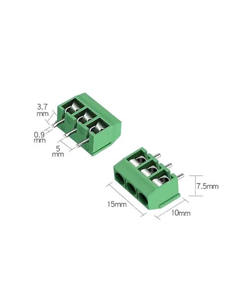 Разъем KF-301-3P (зеленый, 10шт.) | купить на сайте arduinoshop