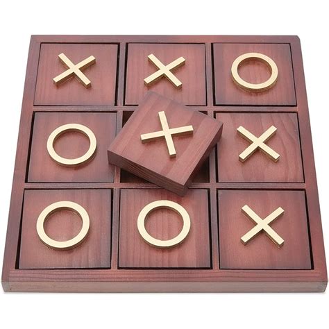Juvale 9.5-inch Wooden Tic Tac Toe Game, Decorative Coffee Table Games