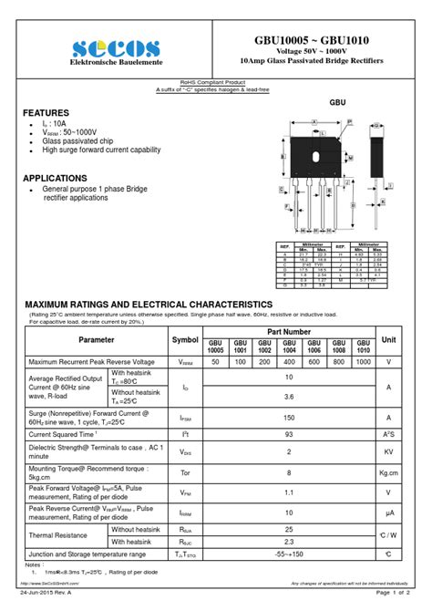 Gbu Secos Rectifiers Distributor Stock And Best Price