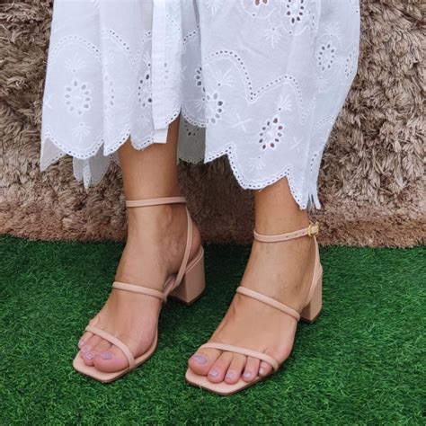 Salto Bloco Baixo Feminino Sand Lias Feminina Branca Sand Lias Saltinho M Dio Preto Pink Nude