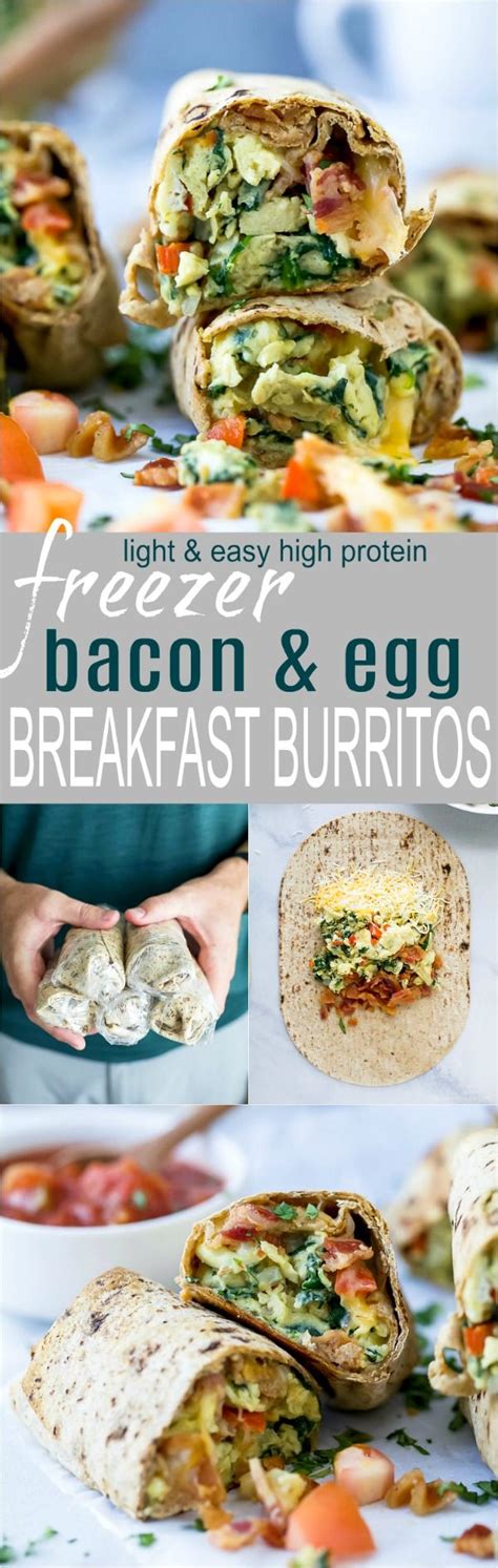 Freezer Bacon And Egg Breakfast Burritos An Easy Make A Head Breakfast That S In High Pro