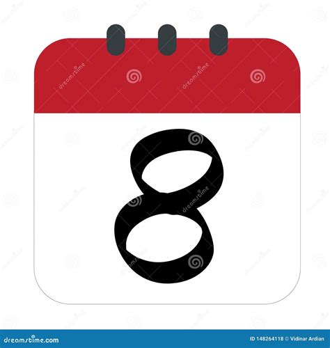 Flat Calendar Icon Calendar On The Wall Vector Illustration Stock