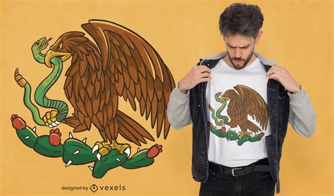 Mexican Eagle Cartoon T Shirt Design Vector Download