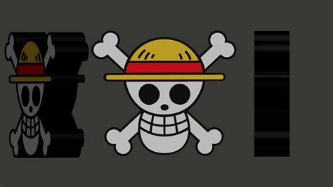 Archivo STL One Piece Skull Logo Holly Roger 💀 ・Modelo de impresora 3D