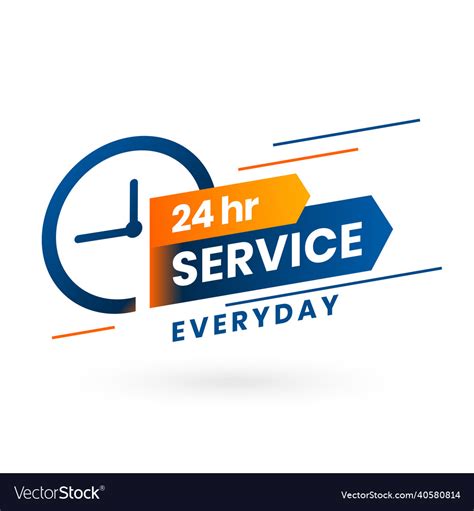 Everyday 24 Hours Service Banner Concept Design Vector Image