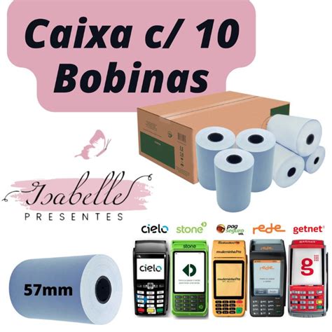 Bobina Para Máquina De Cartão Onde Comprar - Bobina térmica 58mm para máquina de cartão | Shopee Brasil
