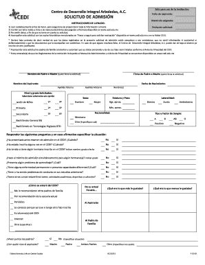 Completable En L Nea Cedi Edu Solicitud De Admisin Formato Para El