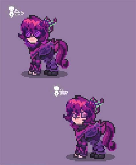 Some Pixel Art That Looks Like Ponys With Different Hair Colors And