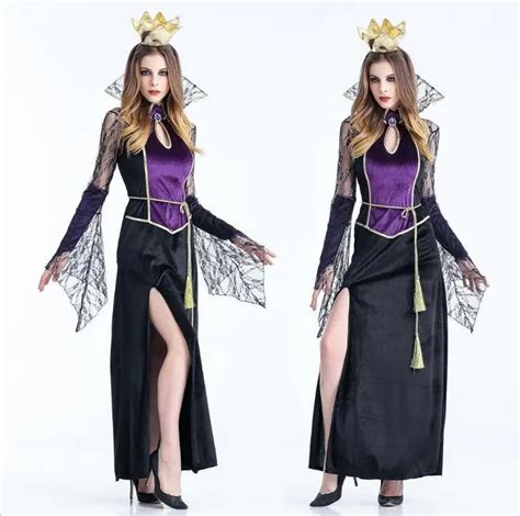 Hot Deluxe Wicked Queen Costume Womens Witch Evil Sorceress Cosplay