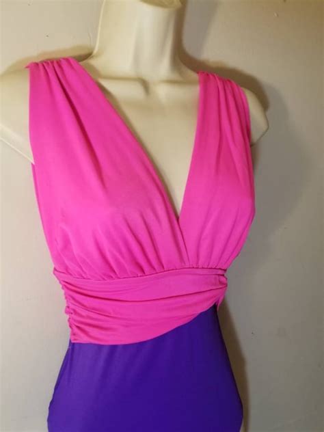 CATALINA NEON SWIMSUIT Vintage 80 S Sexy Hot Pink Gem