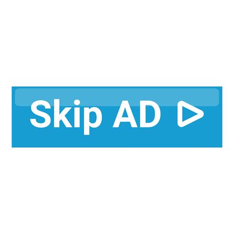 blue skip ad button inviting user  skip advertisement  vector