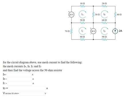 Solved for the circuit diagram above, use mesh current to | Chegg.com