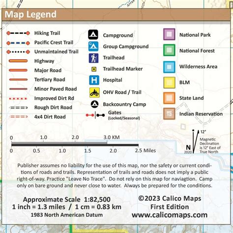 San Bernardino National Forest Trail Map - Calico Maps