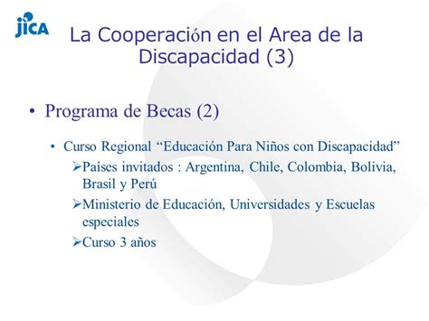 La Cooperaci ó n en Chile en el Ambito de la Discapacidad Agencia de