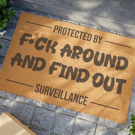 Protected By Fuck Around And Find Out Doormat Funny Doormat Etsy