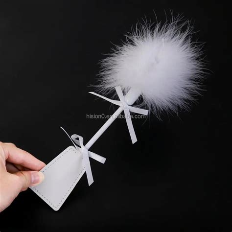 White Furry Sex Feather Tickler Dual Use With Kinky Leather Sex Spanking Paddle Buy French