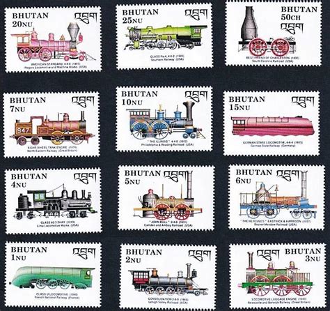 Bhutan Vapor Locomotoras Completo Conjunto De Sellos Mnh Ebay