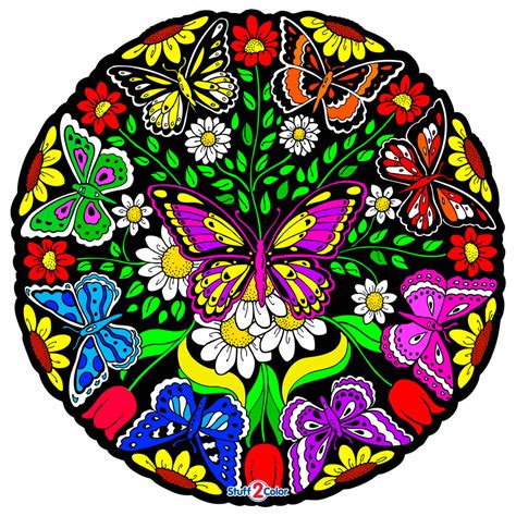 Butterfly Mandala Coloring Pages Printable