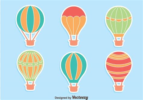 Hot Air Balloon Collection Vectors Vector Art At Vecteezy