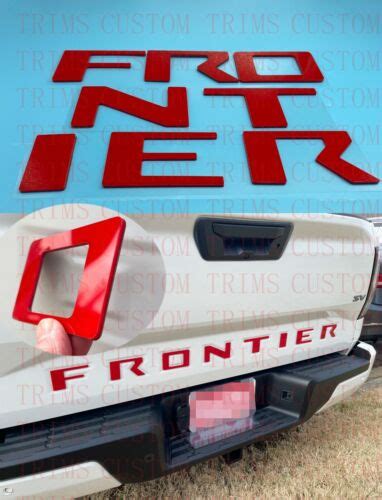 In Gloss Red Letters Fits Nissan Frontier Logo Tailgate