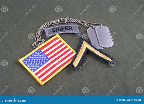 Us Army Private Rank Patch Sn Stock Photo Image Of Marines Rifle