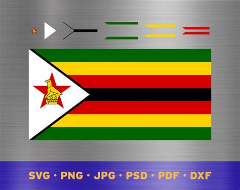 Zimbabwe Flag Svg Layered Zimbabwean Flag Svg Zimbabwean Flag Cricut