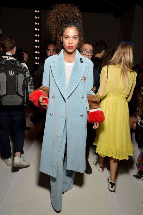 Tina Kunakey At Ermanno Scervino show, Front Row, Spring Summer 2018 ...