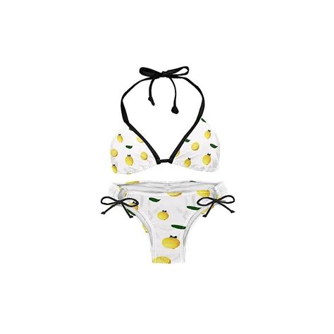Suojapuku Bikini Da Donna Costume Da Bagno A Due Pezzi Limone Frutta Gialla Insiemi Del Bikini