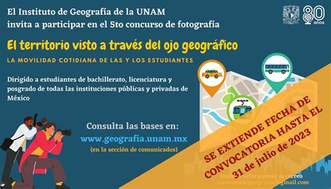 Instituto de Geografía UNAM on Twitter Ampliación de la fecha límite