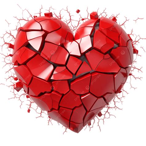 Broken Red Heart Shattered, Broken, Red Heart, Heart Shattered PNG