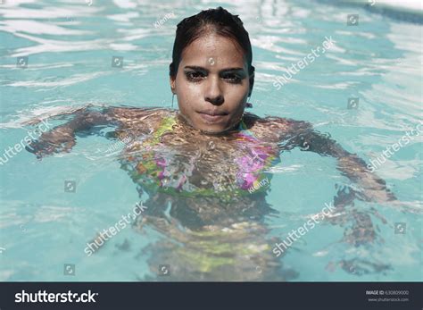 Beautiful Latina Pool Beautiful Girl Swimming Stock Photo 630809000 Shutterstock