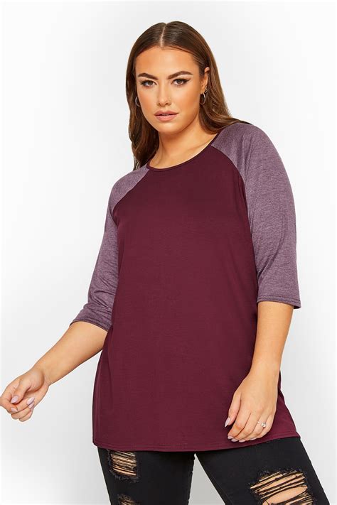 Limited Collection Plum Raglan Sleeve Top Yours Clothing