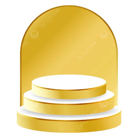White And Gold 3d Podium Good For Product Display Layout Showcase, 3d ...