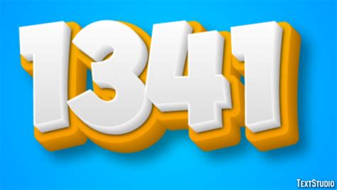 1341 Text Effect and Logo Design Number