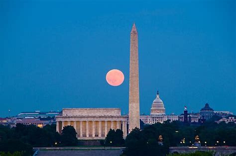 Moonrise Over Washington Dc Photographic Print By Ogphoto Redbubble