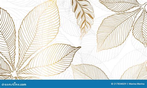 Gold Leaves For The Walls Background With Golden Leaves Of Chestnut On