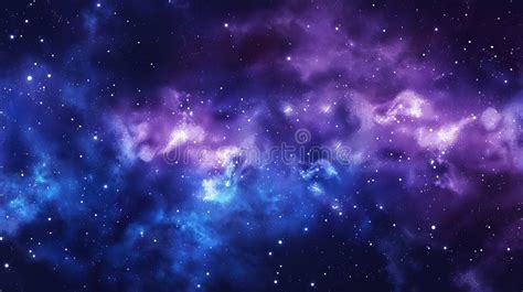 Cosmic Nebula: Purple Blue Galaxy Space Background. Fantasy Universe