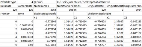 Data Export Trc External Optitrack Documentation