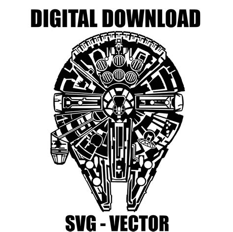 Starwars Vector Image Svg Faucon Millenium Téléchargement Etsy France