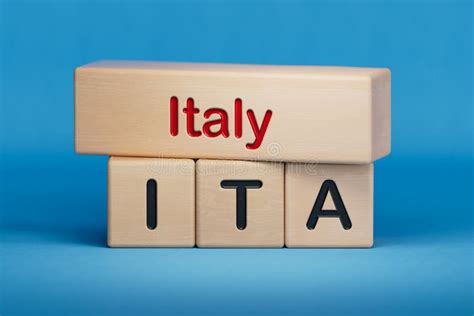 italy  ita symbol concept words italy  ita  wooden blocks