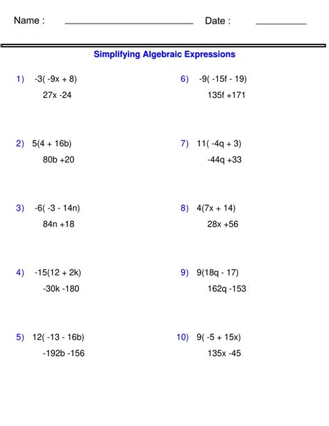 Distributive Property Of Multiplication Activities Practice