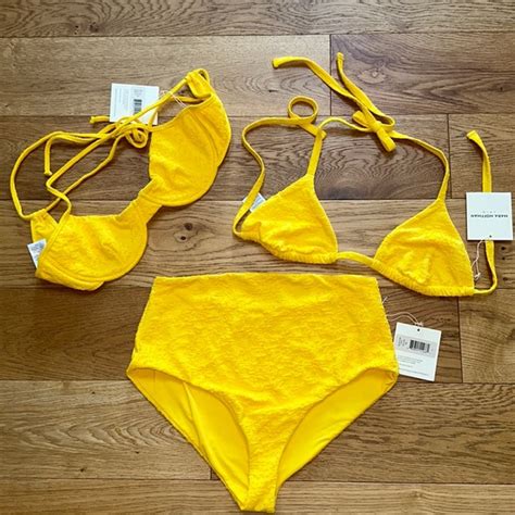 Mara Hoffman Swim Nwt Mara Hoffman Bikini In Lemon Flower Jacquard Pieces Poshmark